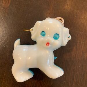 Vintage Blue and White Plastic Puppy